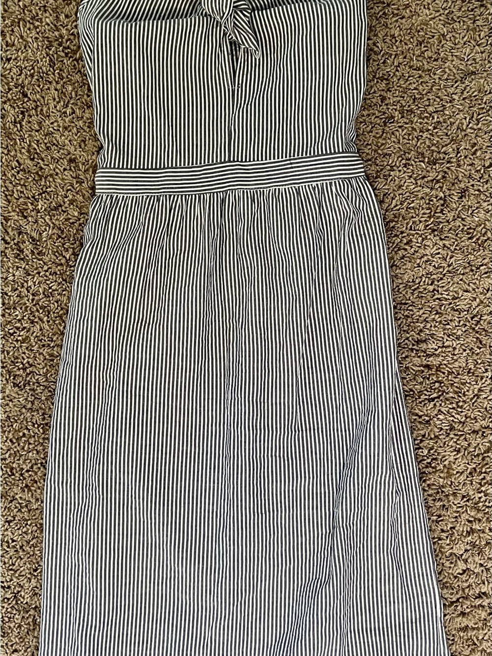 Love Notes Black and White Striped Midi Skirt